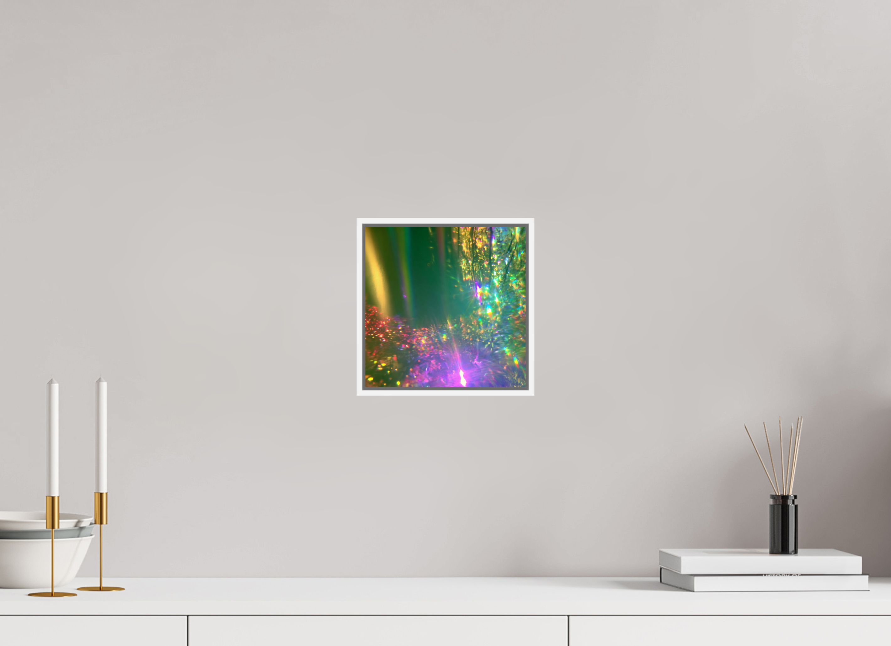 20 x 20 cm, chromaluxe hd metal print met frame voor stenen ZONREFLECTIES / 09 Nagloed PRINT