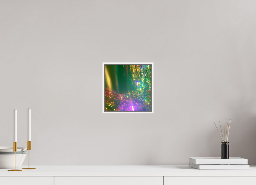 20 x 20 cm, chromaluxe hd metal print met frame voor stenen Nagloed — Zonreflecties