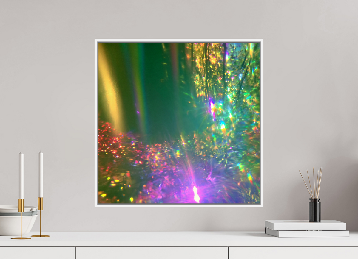 50 x 50 cm, chromaluxe hd metal print met frame voor stenen ZONREFLECTIES / 09 Nagloed PRINT