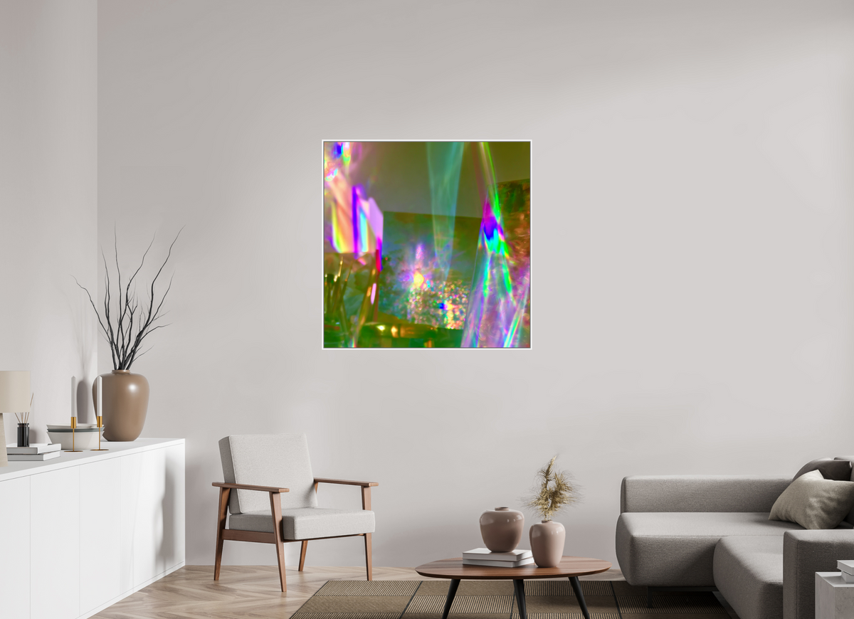 100 x 100 cm, chromaluxe hd metal print met frame voor stenen ZONREFLECTIES / 05 Prisma PRINT