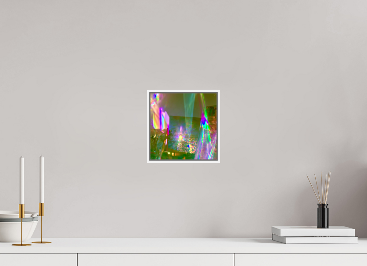20 x 20 cm, chromaluxe hd metal print met frame voor stenen ZONREFLECTIES / 05 Prisma PRINT