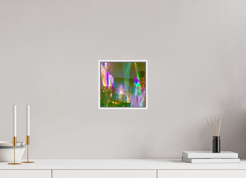 20 x 20 cm, chromaluxe hd metal print met frame voor stenen ZONREFLECTIES / 05 Prisma PRINT