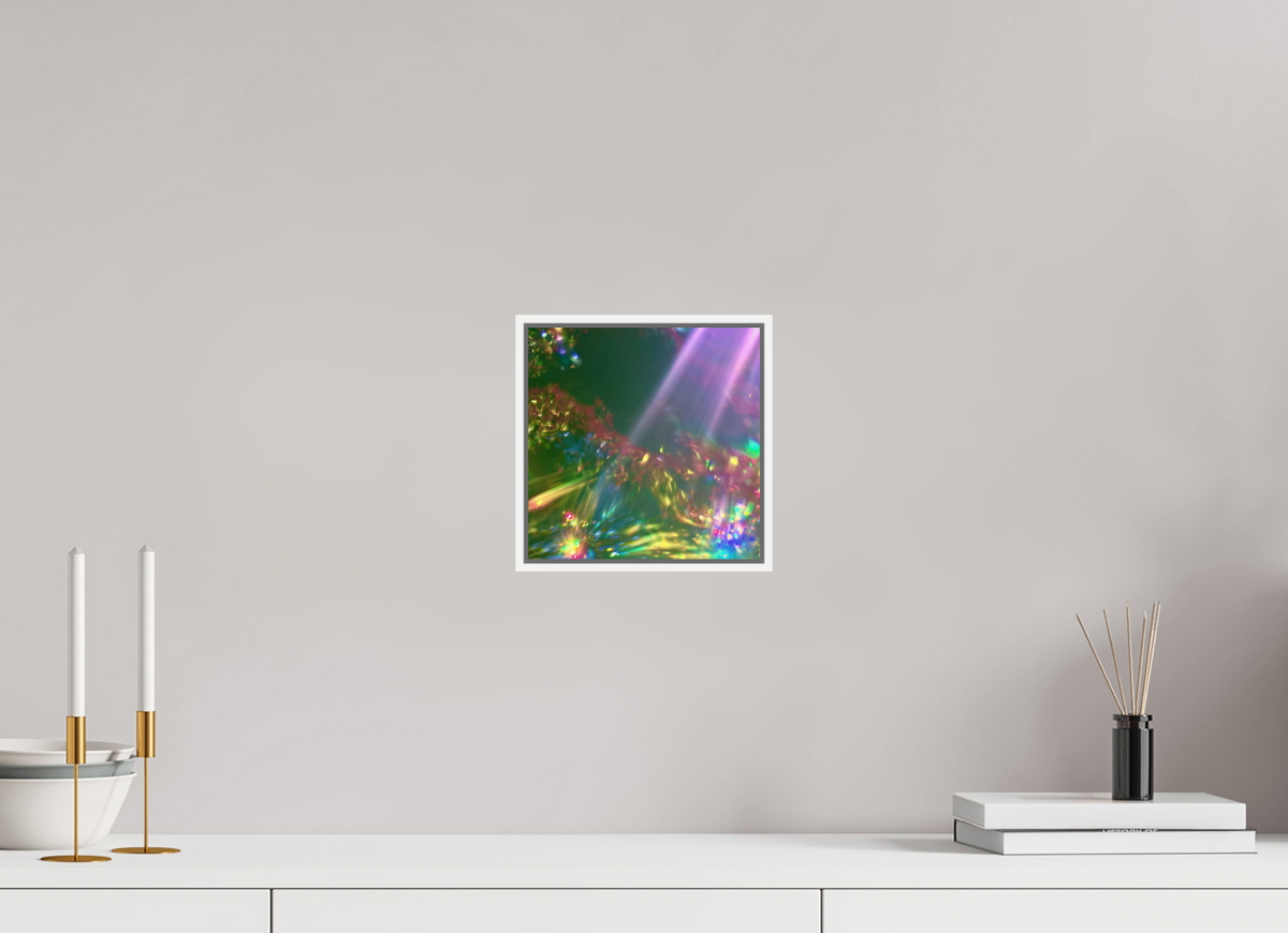 20 x 20 cm, chromaluxe hd metal print met frame voor stenen ZONREFLECTIES / 06 Zachte overgave PRINT
