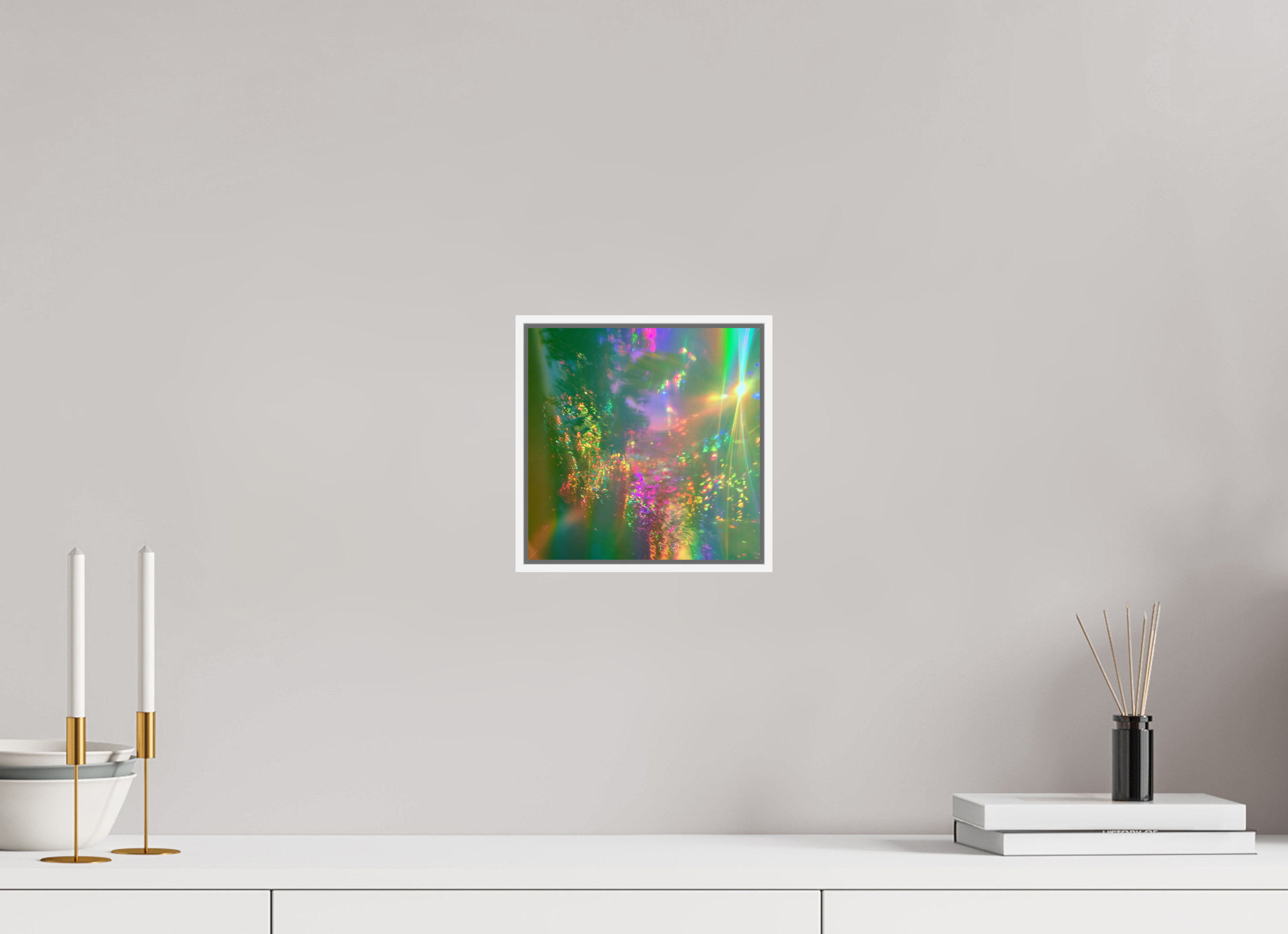 20 x 20 cm, chromaluxe hd metal print met frame voor stenen ZONREFLECTIES / 08 Zomerlicht PRINT