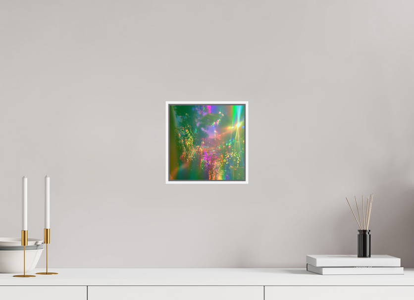 20 x 20 cm, chromaluxe hd metal print met frame voor stenen ZONREFLECTIES / 08 Zomerlicht PRINT
