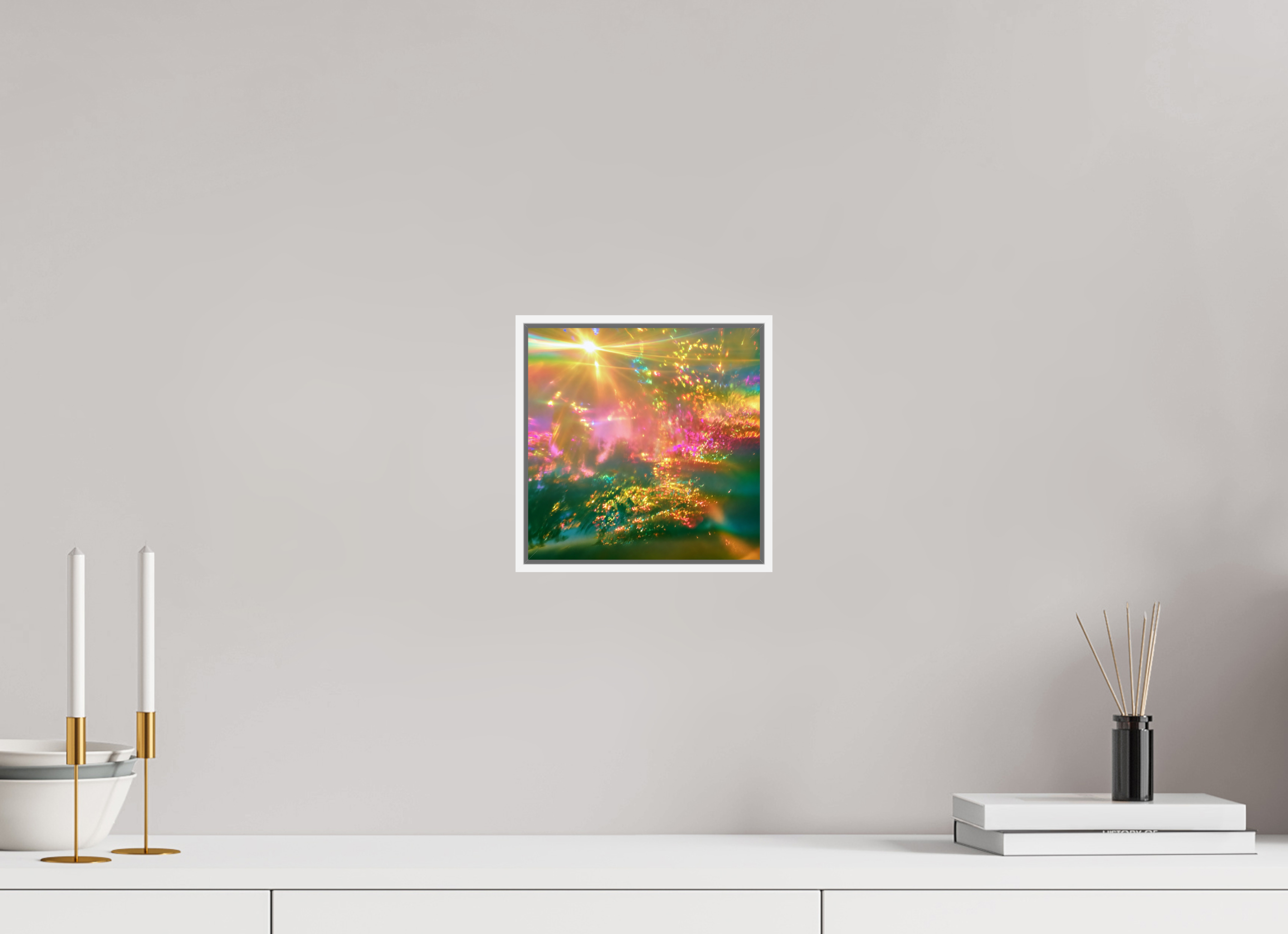 20 x 20 cm, chromaluxe hd metal print met frame voor stenen Zomerlicht