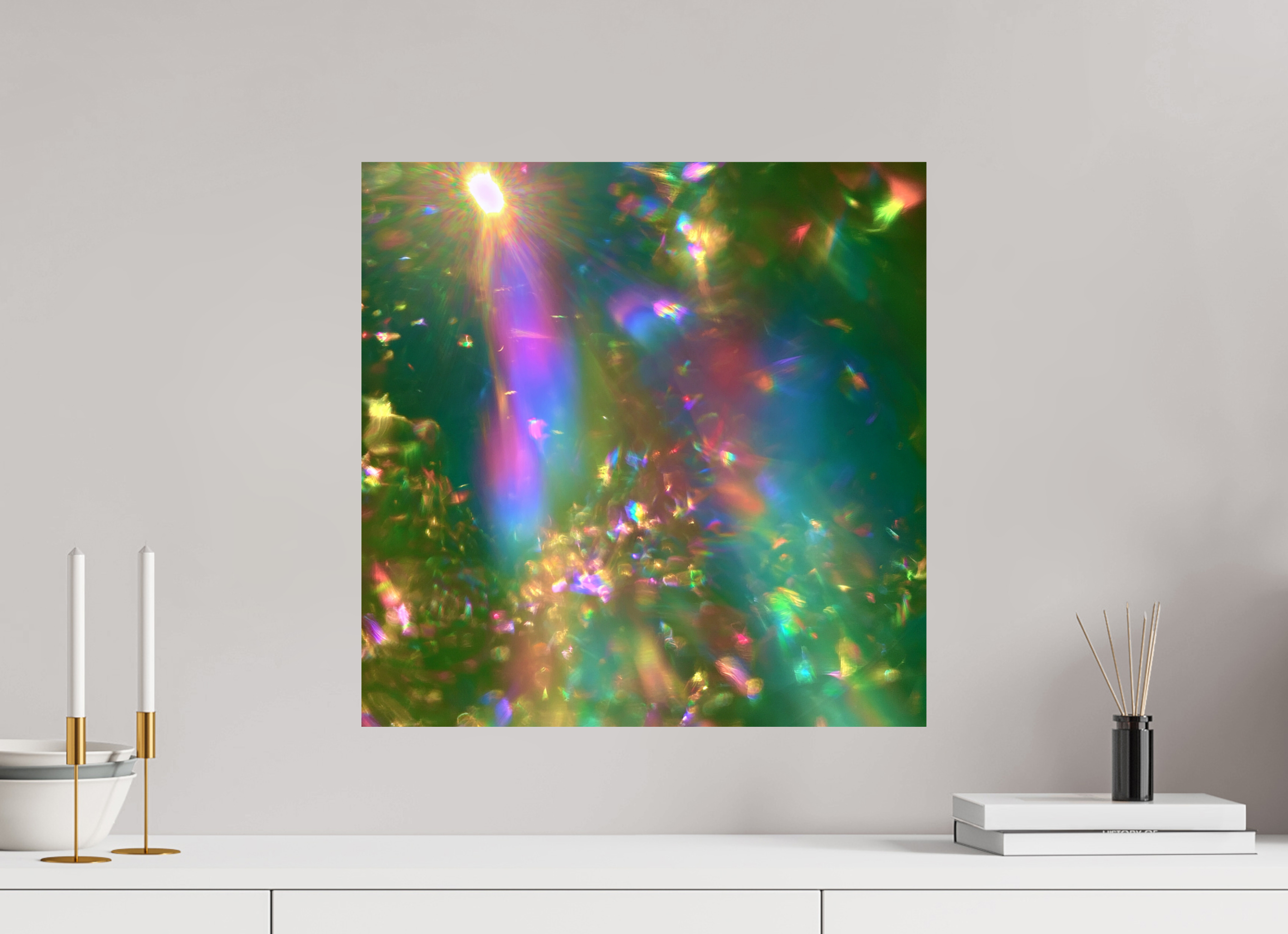 50 x 50 cm, Photo Print On Fuji Crystal DP II ZONREFLECTIES / 04 Lichtregen PRINT
