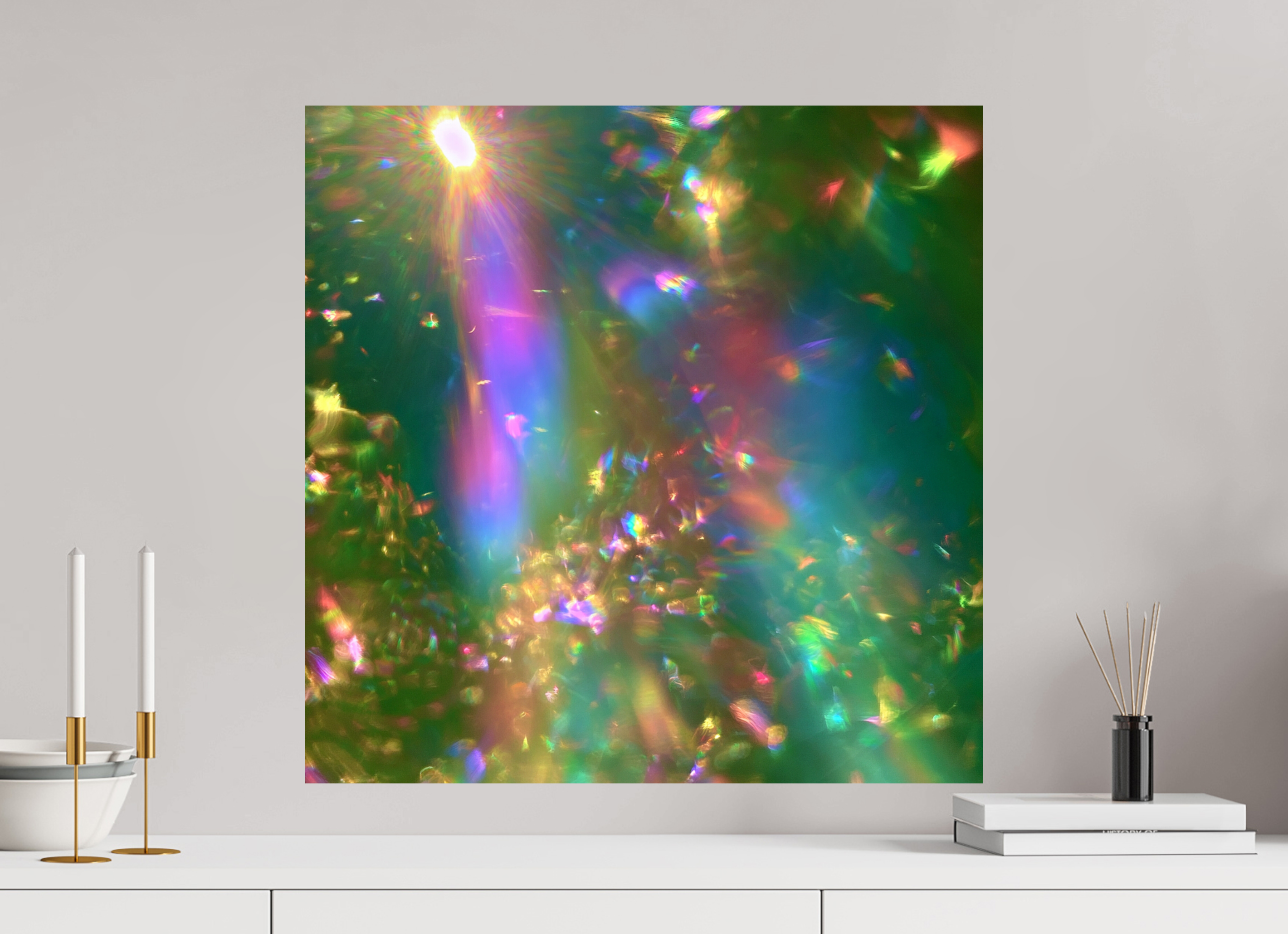 60 x 60 cm, Photo Print On Fuji Crystal DP II ZONREFLECTIES / 04 Lichtregen PRINT