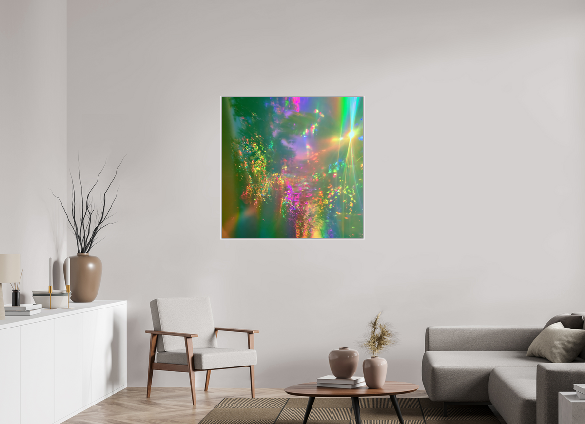 100 x 100 cm, chromaluxe hd metal print met frame voor stenen ZONREFLECTIES / 08 Zomerlicht PRINT