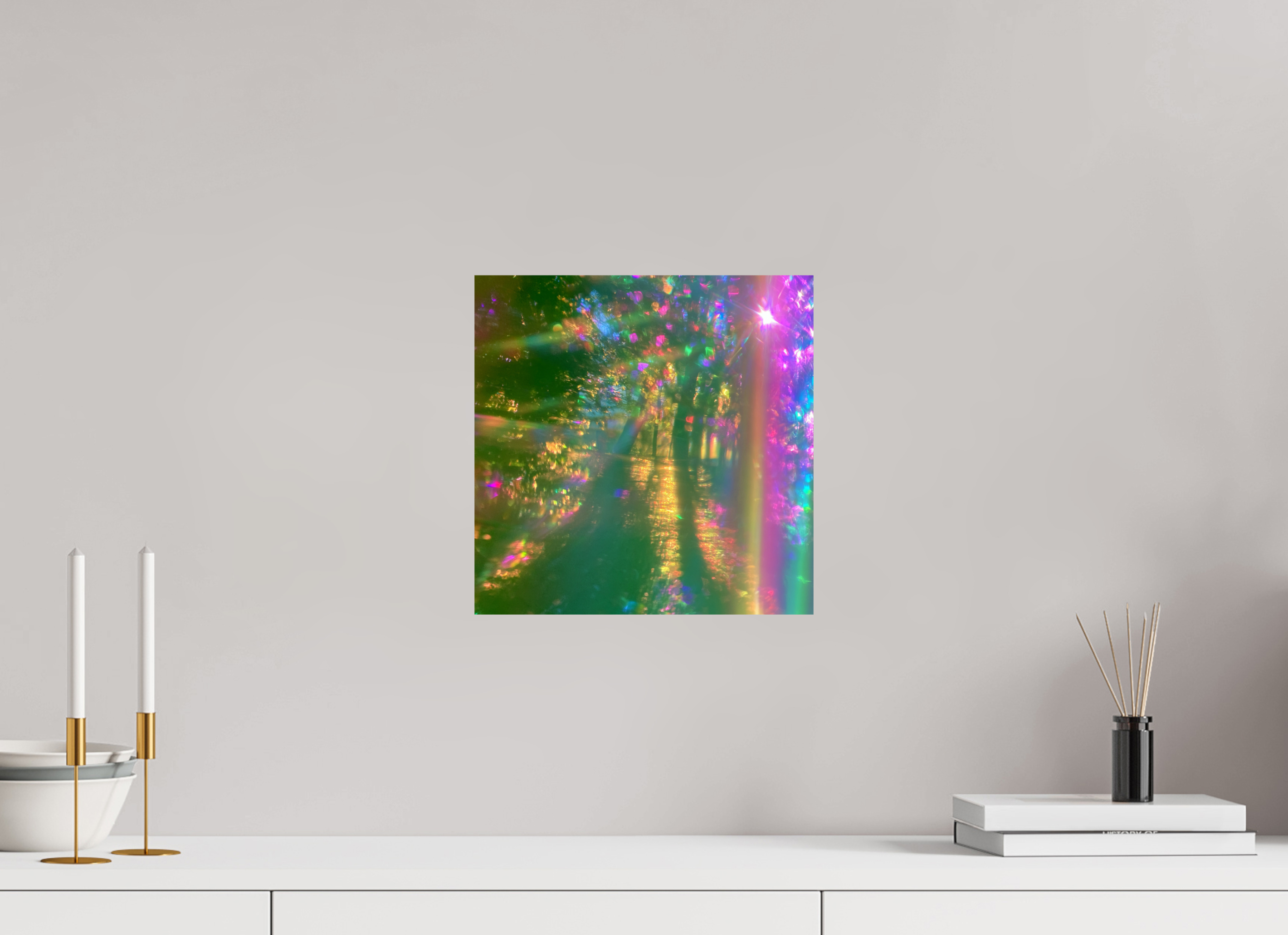 30 x 30 cm, Photo Print On Fuji Crystal DP II ZONREFLECTIES / 07 Gouden stroom PRINT
