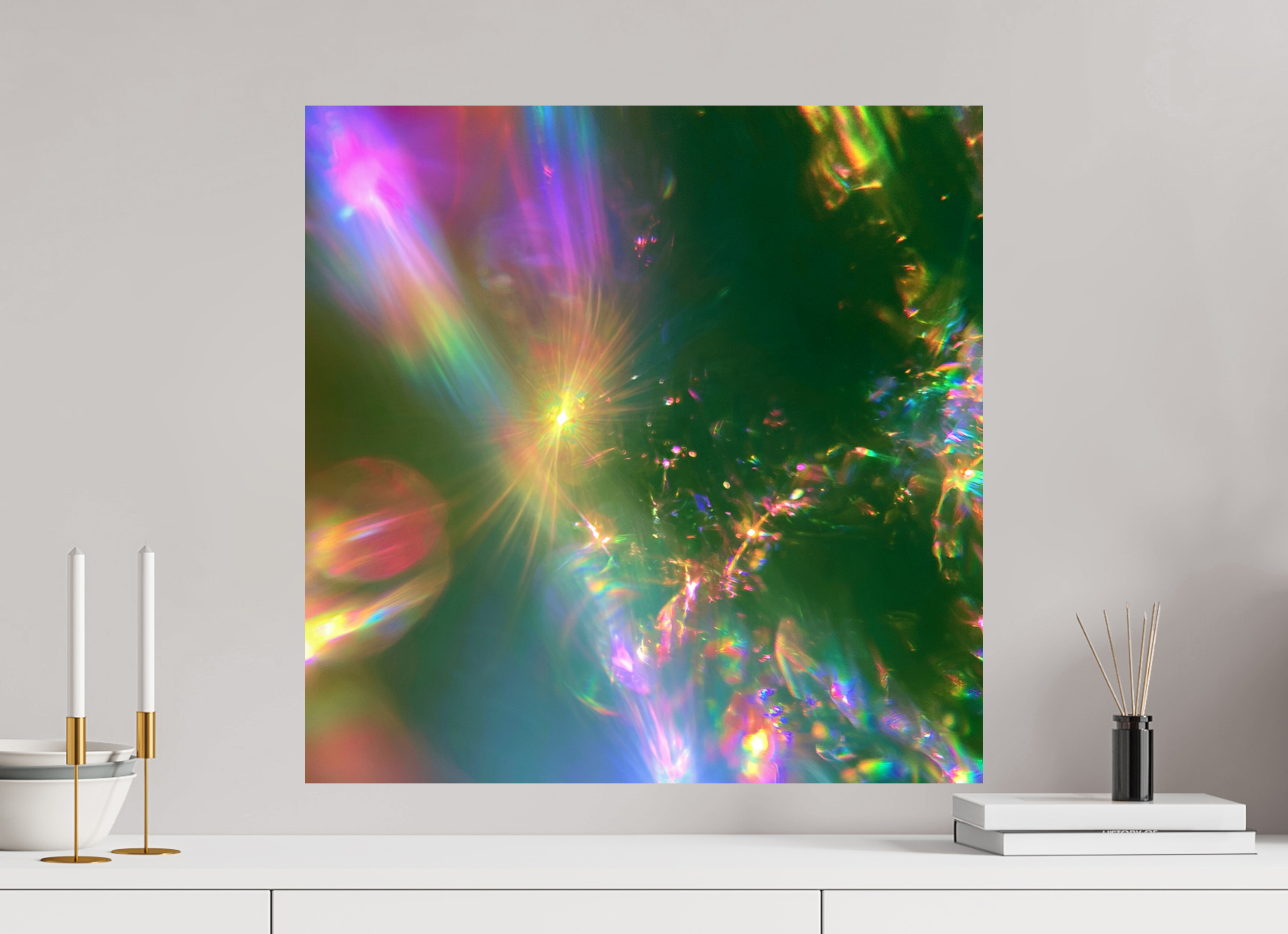 60 x 60 cm, Photo Print On Fuji Crystal DP II Zonreflecties 01 - Eerste gloed