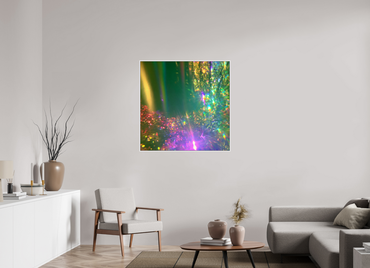 100 x 100 cm, chromaluxe hd metal print met frame voor stenen ZONREFLECTIES / 09 Nagloed PRINT