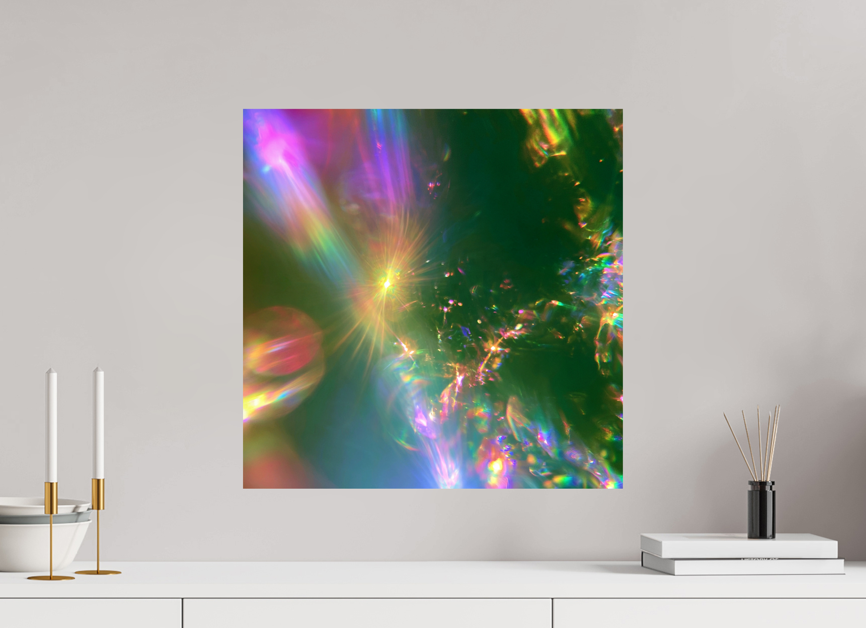 50 x 50 cm, Photo Print On Fuji Crystal DP II Zonreflecties 01 - Eerste gloed