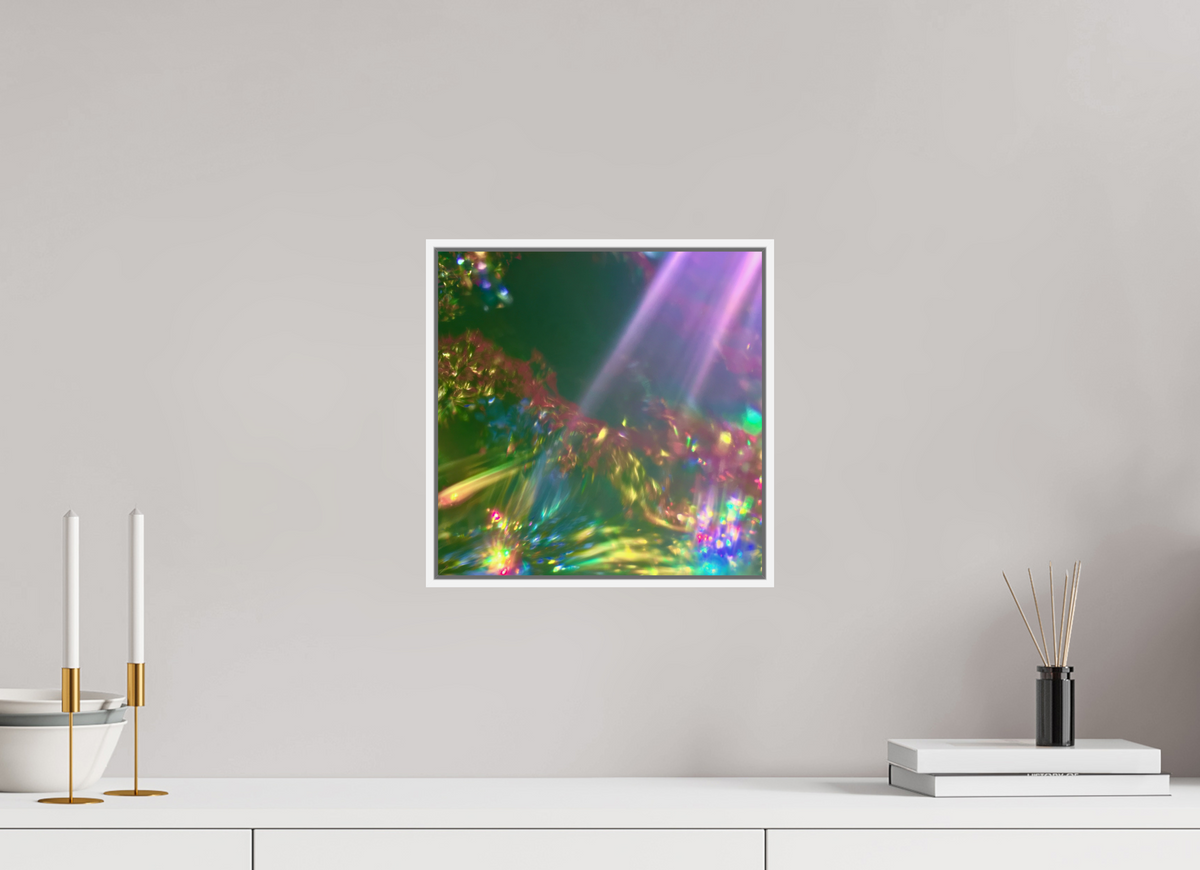 30 x 30 cm, chromaluxe hd metal print met frame voor stenen ZONREFLECTIES / 06 Zachte overgave PRINT