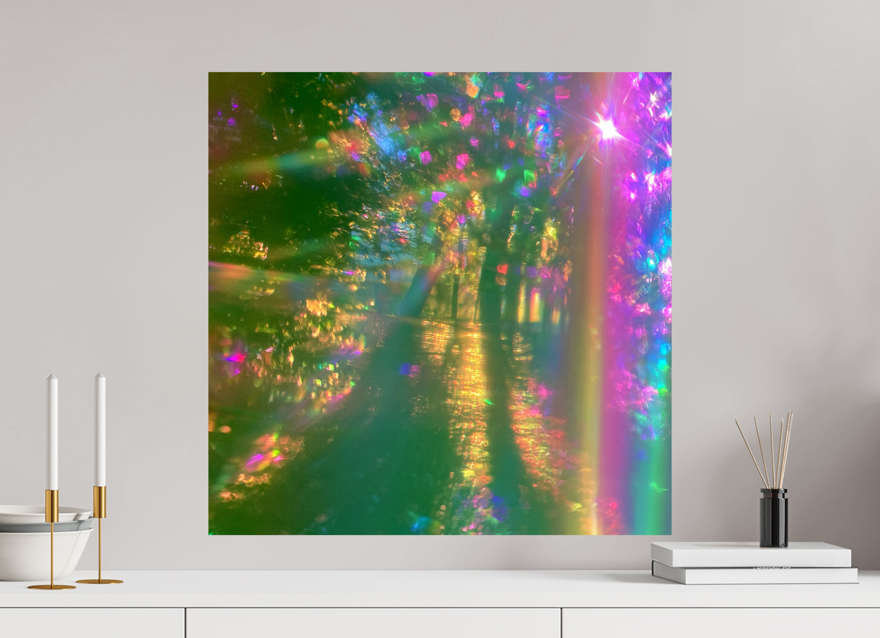 60 x 60 cm, Photo Print On Fuji Crystal DP II ZONREFLECTIES / 07 Gouden stroom PRINT