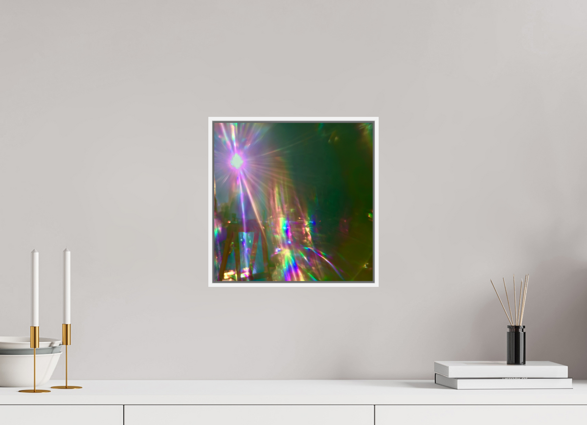 30 x 30 cm, chromaluxe hd metal print met frame voor stenen ZONREFLECTIES / 02 Lichtpoort