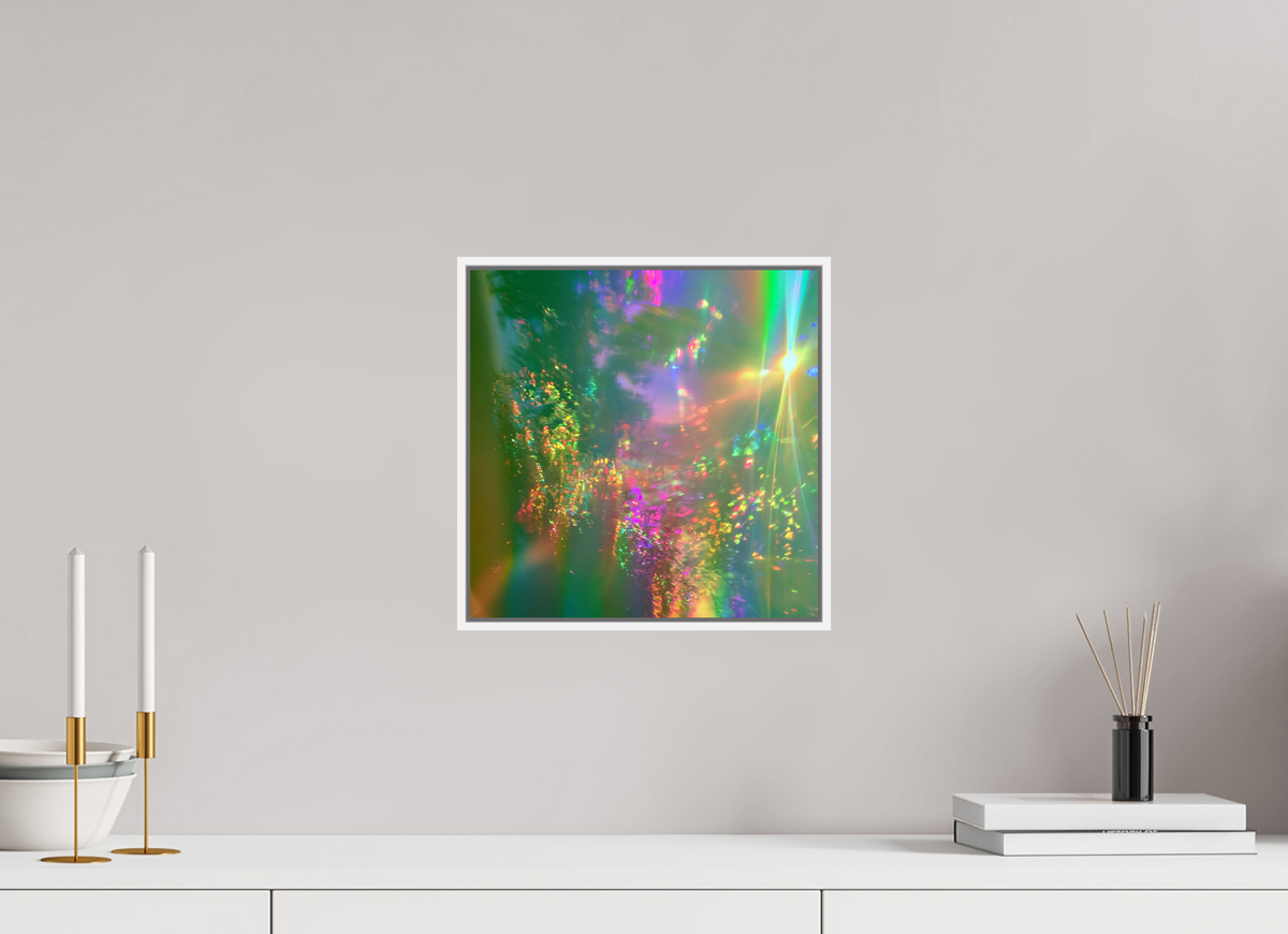 30 x 30 cm, chromaluxe hd metal print met frame voor stenen ZONREFLECTIES / 08 Zomerlicht PRINT